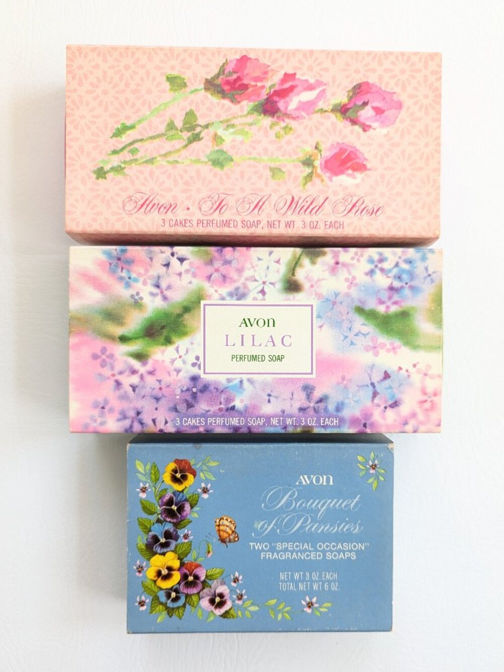 Lot 3 Boxes Vintage 70's Avon Decorative Soap Sets Hostess Cottagecore